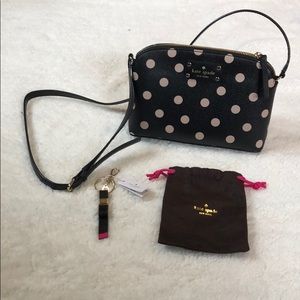 Kate Spade polka dot cross body and keychain
